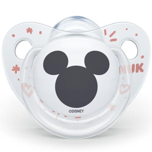 Nuk Trendline Disney Mickey Silicone Ορθοδοντική Πιπίλα Σιλικόνης 6-18 Μηνών 1 Τεμάχιο - Διάφανο