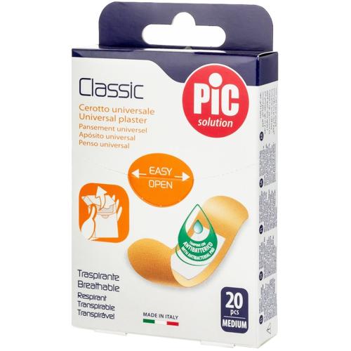 Pic Solution Classic Universal Breathable Medium Plaster Αυτοκόλλητα Επιθέματα Γενικής Χρήσης με Αντιβακτηριακό Μαξιλαράκι 20 Τεμάχια