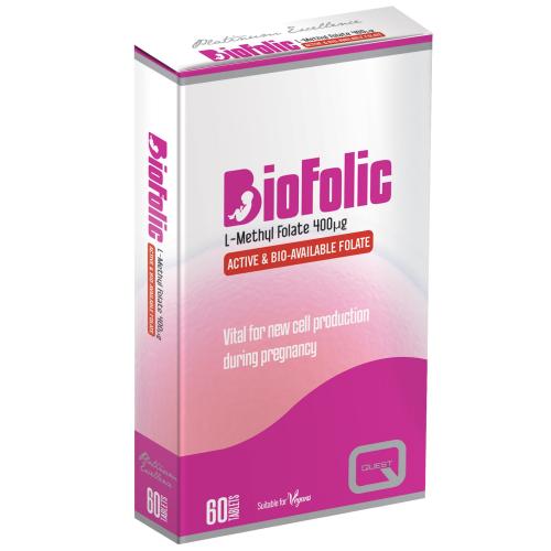 Quest Biofolic L-Mehyl Folate 400μg Συμπλήρωμα Διατροφής με Φολικό Οξύ Απαραίτητο Πριν τη Σύλληψη & Κατά την Εγκυμοσύνη 60tabs