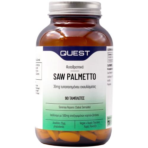 Quest Saw Palmetto 36mg Συμπλήρωμα Διατροφής για την Μείωση της Διόγκωσης & των Συμπτωμάτων του Προστάτη 90tabs