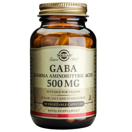 Solgar Gaba 500mg Συμπλήρωμα Διατροφής για τη Καλή Λειτουργία του Νευρικού Συστήματος 50veg.caps
