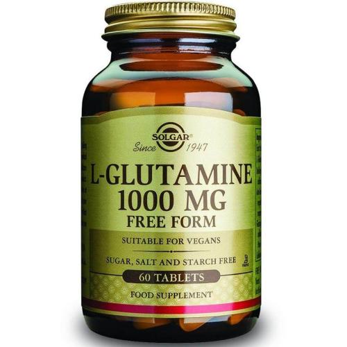 Solgar L-Glutamine 1000mg Συμπλήρωμα Διατροφής, Βοηθά στις Εντερικές Διαταραχές & Βελτιώνει τη Λειτουργία του Εγκεφάλου 60tabs
