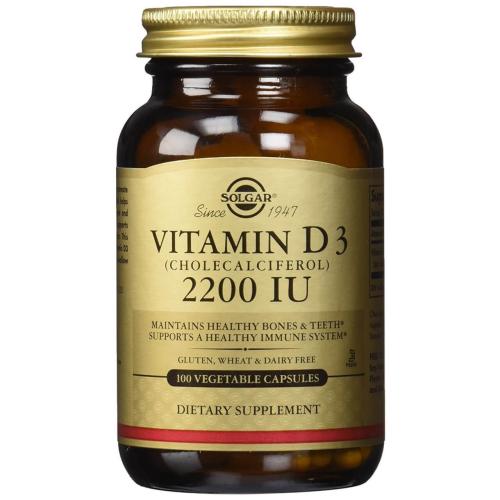 Solgar Vitamin D3 Συμπλήρωμα Διατροφής για την Ομαλή Απορρόφηση του Ασβεστίου απο τον Οργανισμό & την Ενίσχυση του Ανοσοποιητικού 2200 iu 100caps