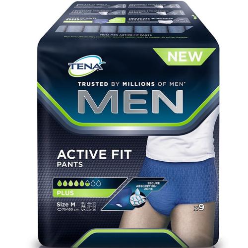 Tena Men Active Fit Pants Plus Ανδρικά Προστατευτικά Εσώρουχα 9 Τεμάχια - Medium