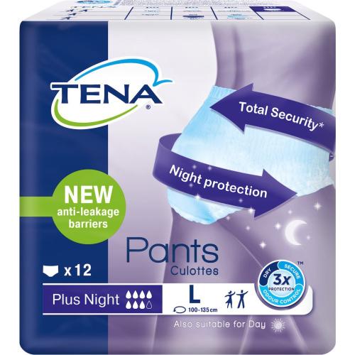 Tena Pants Plus Night Large Unisex Απορροφητικά Εσώρουχα Ακράτειας 12 Τεμάχια - Large
