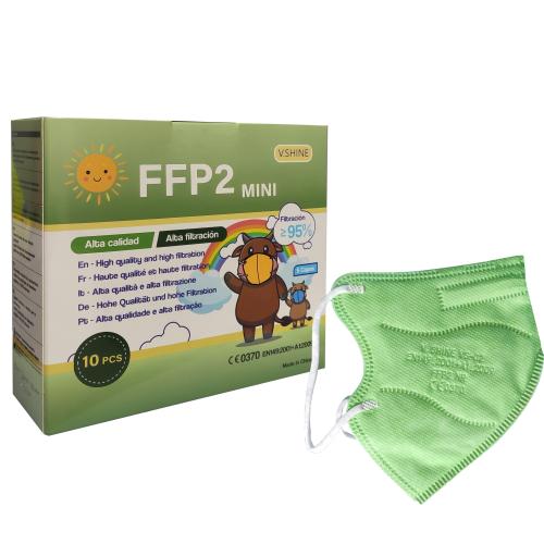 V.Shine FFP2 Mini Non Medical Masks Παιδικές Μάσκες Προστασίας Προσώπου μιας Χρήσης σε Πράσινο Χρώμα 10 Τεμάχια