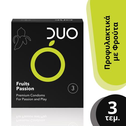 Duo Flavoured Fruits Passion Προφυλακτικά Με Γεύσεις 3 τεμάχια