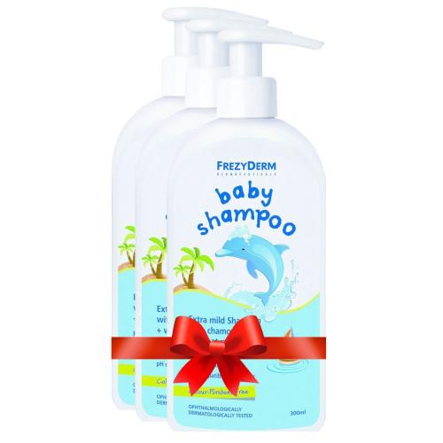 Frezyderm Πακέτο Προσφοράς Baby Shampoo Βρεφικό Σαμπουάν με Χαμομήλι Εστέρες Αμυγδάλου & Πρωτείνες Σιταριού 3x300ml