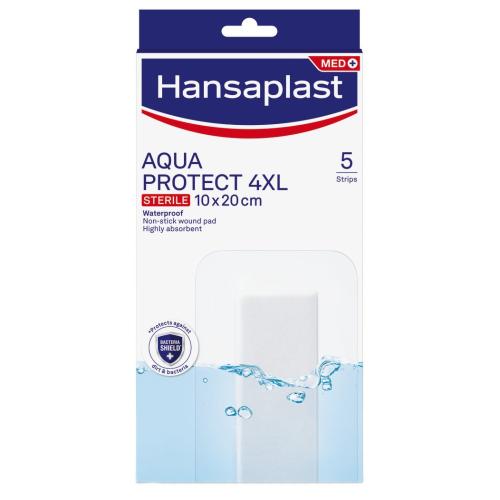Hansaplast Aqua Protect XL Sterile Strips 10x20cm Αδιάβροχα Επιθέματα για την Κάλυψη & Προστασία Μεσαίων ή Μεγαλύτερων Πληγών 5 Τεμάχια