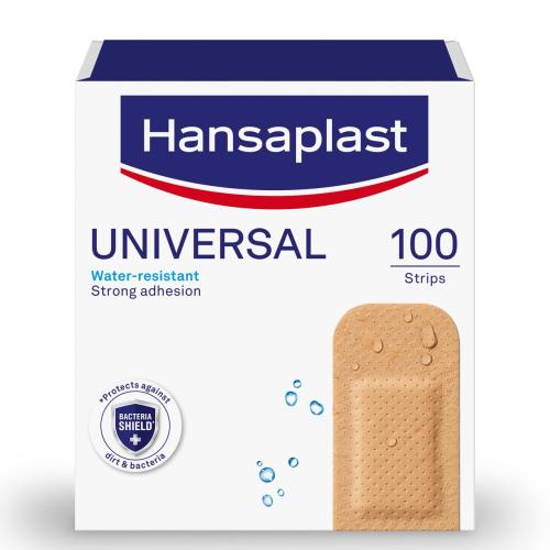 Hansaplast Universal Water Resistant & Strong Adhesion 30mm x 72mm Αδιάβροχα Επιθέματα με Έξτρα Κολλητική Ικανότητα 100 Τεμάχια