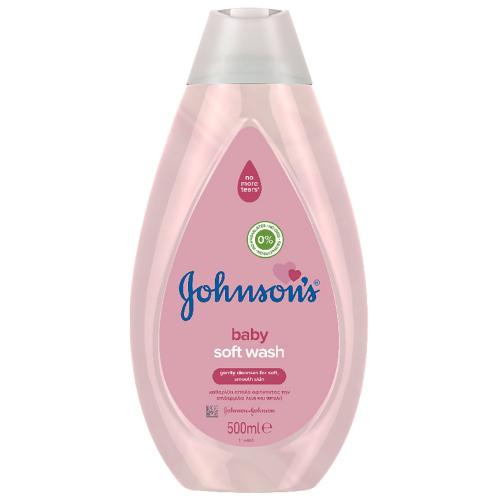 Johnson's Baby Soft Wash Βρεφικό Αφρόλουτρο που Καθαρίζει & Ενυδατώνει την Ευαίσθητη Επιδερμίδα του Μωρού 500ml
