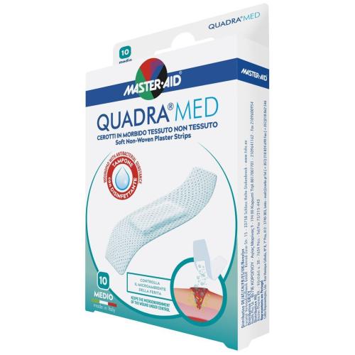 Master Aid Quadra Med Medio Soft Non-Woven Plaster Strips 78x20mm Αυτοκόλλητο Επίθεμα Ιδανικό για Μικροτραύματα 10 Τεμάχια
