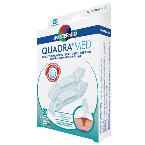 Master Aid Quadra Med Soft Non-Woven Plaster Strips 78x26mm & 78x20mm Αυτοκόλλητο Επίθεμα Ιδανικό για Μικροτραύματα 20 Τεμάχια