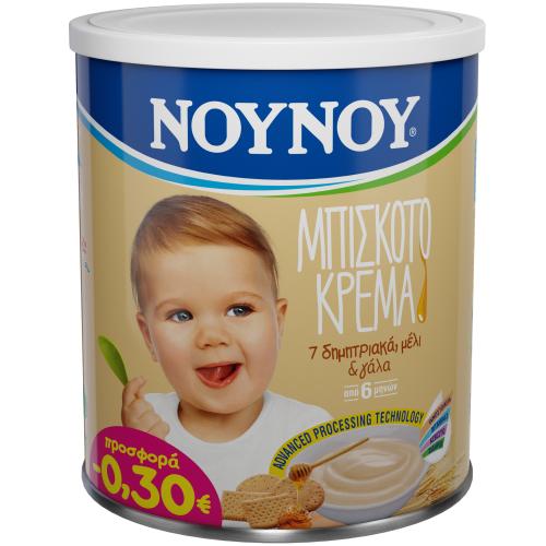 Nounou Μπισκοτόκρεμα με 7 Δημητριακά, Μέλι & Γάλα Συμπληρωματική Τροφή για Βρέφη από τον 6ο Μήνα 300g σε Ειδική Τιμή