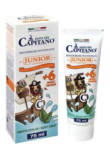 Pasta Del Capitano Junior Οδοντόκρεμα Παιδική απο 6 Ετών με Γεύση Ελαφριά Μέντα 75ml