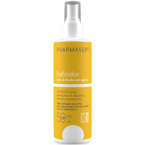 Pharmasept Heliodor Face & Body Sun Spray Spf50 Αντηλιακό Spray Προσώπου & Σώματος, Υψηλής Προστασίας 165g