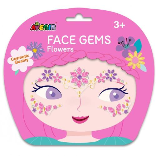 Avenir Face Gems Flowers Παιδικά Αυτοκόλλητα με Strass για το Πρόσωπο 3+ Years 1 Τεμάχιο
