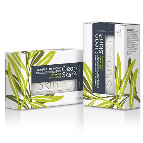 CleanSkin Natural Cleansing Soap with Olive Extract Φυτικό Σαπούνι Προσώπου & Σώματος με Εκχύλισμα Ελιάς 100gr