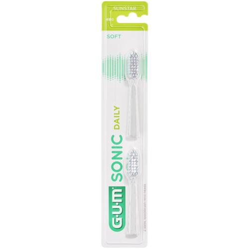 Gum Sonic Daily 4110 Soft Toothbrush Refills Heads 2 Τεμάχια - Άσπρο,Ανταλλακτικές Κεφαλές