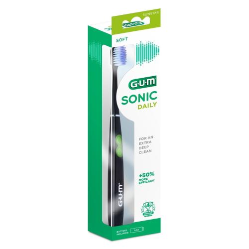 Gum Sonic Daily Battery (4100) Ηλεκτρική Οδοντόβουρτσα για Καθημερινή Στοματική Φροντίδα 1 Τεμάχιο - Μαύρο