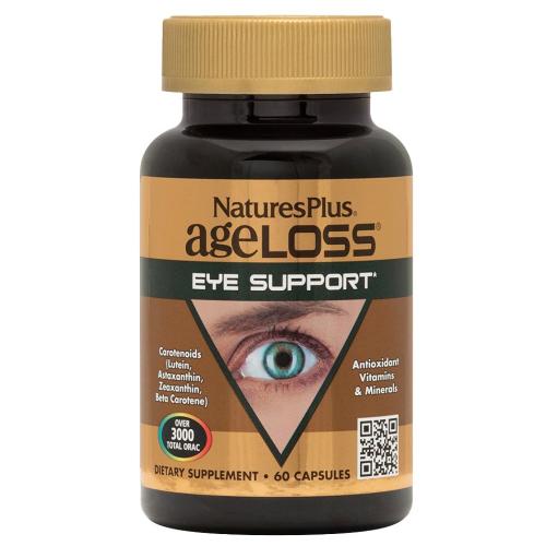 Natures Plus AgeLoss Eye Support Συμπλήρωμα Διατροφής Πλούσιο σε Αντιοξειδωτικά που Συμβάλλουν στην Προστασία των Ματιών Από τις Ελεύθερες Ρίζες 60caps