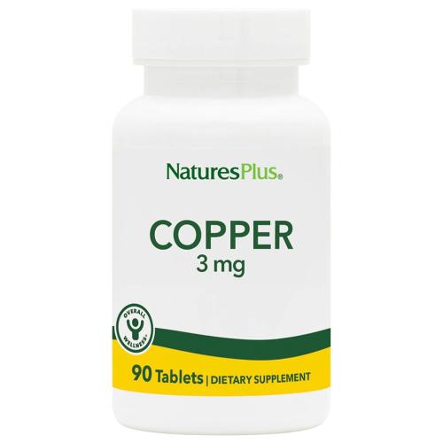 Natures Plus Copper 3mg Συμπλήρωμα Διατροφής με Χηλικό Χαλκό για Ενίσχυση του Ανοσοποιητικού Συστήματος 90tabs
