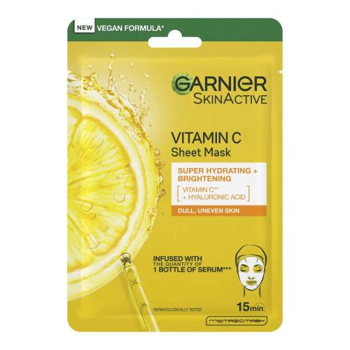 Garnier Skin Active Vitamin C Super Hydrating & Brightening Sheet Mask Υφασμάτινη Μάσκα με Βιταμίνη C για Εντατική Ενυδάτωση & Λάμψη 28gr
