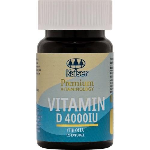Kaiser Vitamin D 4000IU Συμπλήρωμα Διατροφής με Βιταμίνη D για την Καλή Λειτουργία των Οστών & Ανοσοποιητικού 120caps