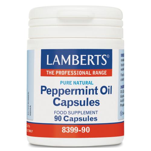 Lamberts Peppermint Oil 100mg Συμπλήρωμα Διατροφής για την Ενίσχυση της Λειτουργίας του Γαστρεντερικού Συστήματος 90caps