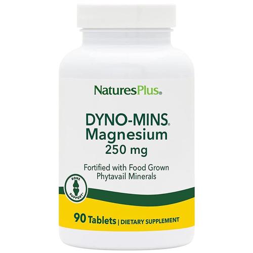 ​​​​​​​Natures Plus Magnesium Dyno-Mins 250mg Συμπλήρωμα Διατροφής με Μαγνήσιο, Κατάλληλο για την Υγεία του Νευρικού Συστήματος 90tabs