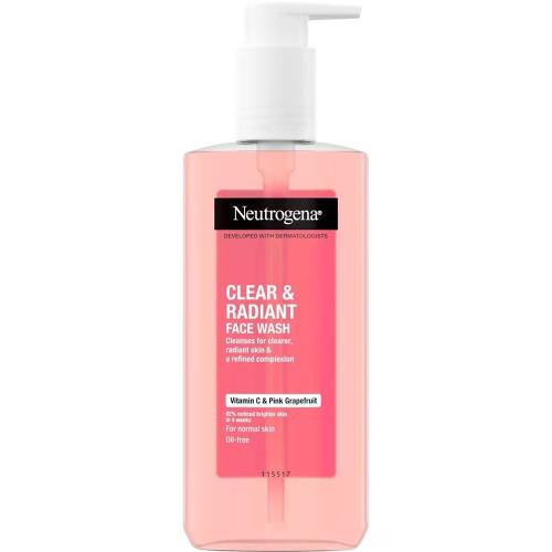 Neutrogena Clear & Radiant Face Wash Gel Vitamin C & Pink Grapefruit Αναζωογονητικό Καθαριστικό Προσώπου Καθημερινής Χρήσης για Κανονικό Δέρμα με Βιταμίνη C & Ροζ Γκρέιπφρουτ 200ml