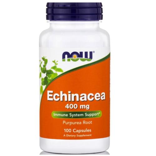 Now Foods Echinacea με Ανοσοδιεγερτικές Αντιφλεγμονώδεις Αντιβακτηριακές και Αντιϊκές Ιδιότητες 400mg 100caps