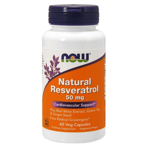 Now Foods Natural Resveratrol 50mg Συμπλήρωμα Διατροφής Ρεσβερατρόλης, με Ισχυρές Αντιοξειδωτικές Ιδιότητες 60veg.caps