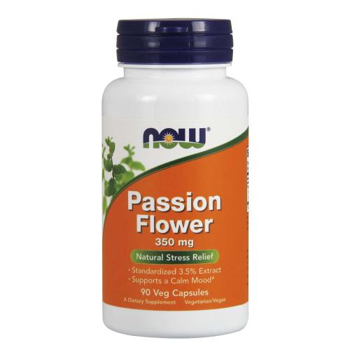 Now Foods Passion Flower 350mg 3.5% Extract Συμπλήρωμα Διατροφής, Βοηθά στη Χαλάρωση & τη Μείωση της Υπερέντασης 90veg.caps