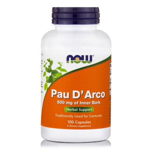 Now Foods Pau D'Arco 500mg Συμπλήρωμα Διατροφής για την Ενίσχυση του Ανοσοποιητικού & την Υγιή Εντερική Χλωρίδα 100caps
