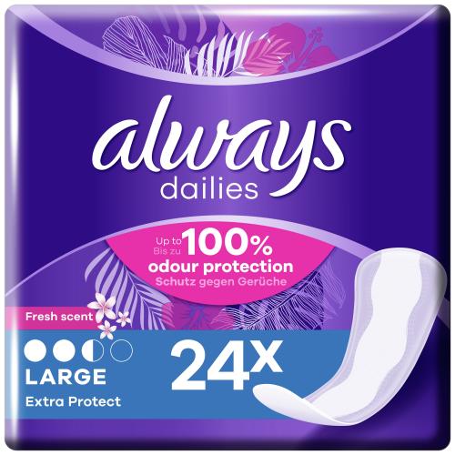 Always Dailies Extra Protect Large Fresh Scent Σερβιετάκια 24 τεμάχια