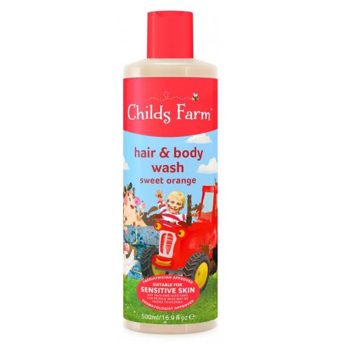 Childs Farm Hair & Body Wash with Sweet Orange Κωδ CF510 Σαμπουάν, Αφρόλουτρο για Βρέφη & Παιδιά με Γλυκό Άρωμα Πορτοκάλι 500ml