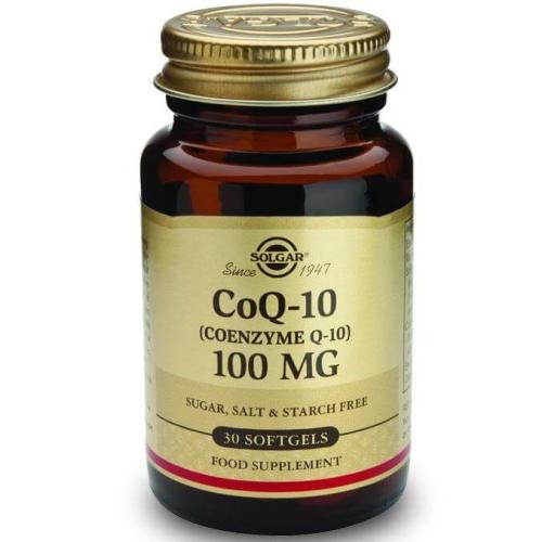Coenzyme CoQ10 100mg 30 softgels - Solgar,Συμπλήρωμα Διατροφής με Συνένζυμο Q10 με Αντιοξειδωτική και Αντιγηραντική Δράση