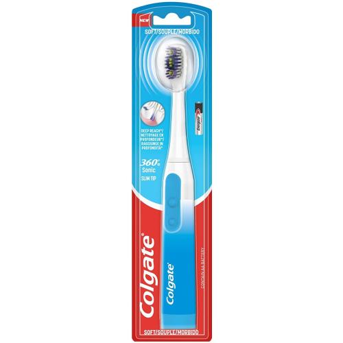 Colgate 360 Sonic Slim Tip Soft Ηλεκτρική Οδοντόβουρτσα Μπαταρίας με Λεπτούς Θυσάνους για Βαθύ Καθαρισμό 1 Τεμάχιο