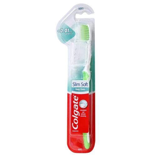 Colgate Slim Soft Deep Clean Toothbrush Soft Μαλακή Οδοντόβουρτσα Ενηλίκων για Βαθύ Καθαρισμό 1 Τεμάχιο - Πράσινο