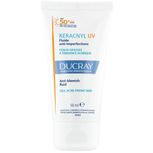 Ducray Keracnyl UV Anti-Blemish Face Fluid Spf50+ Λεπτόρρευστη Κρέμα Προσώπου Κατά των Ατελειών για Δέρμα με Τάση Ακμής, Πολύ Υψηλής Αντηλιακής Προστασίας 50ml
