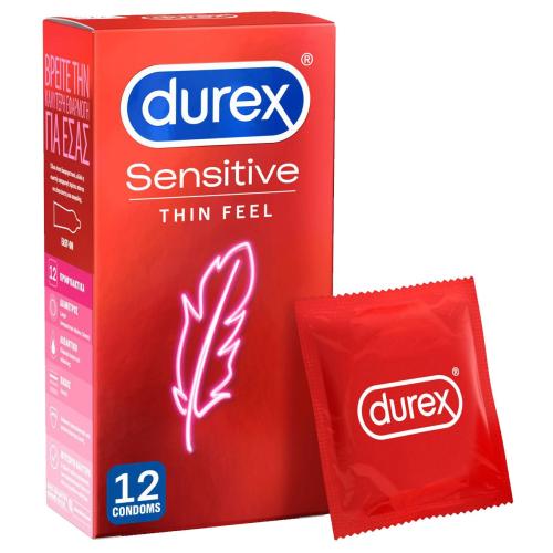 Durex Sensitive Προφυλακτικά για Μεγαλύτερη Ευαισθησία 12 Τεμάχια