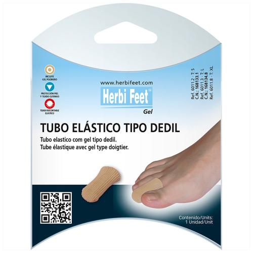 Herbi Feet Elastic Digital Cap with Gel Κλειστός Ελαστικός Σωλήνας Δακτύλου Μπεζ 1 Τεμάχιο - Large