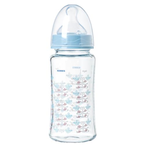 Korres Feeding Bottle 3m+ Μπιμπερό Πολυπροπυλενίου με Θηλή Σιλικόνης Μεσαίας Ροής για Βρέφη Από 3 Μηνών 230ml