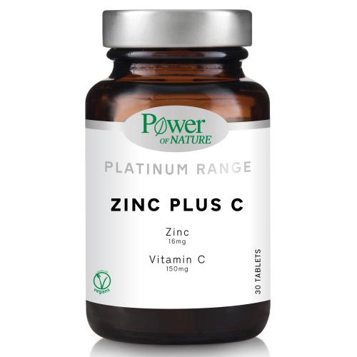 Power Health Platinum Range Zinc Plus C Συμπλήρωμα Διατροφής με Ψευδάργυρο και Βιταμίνη C 30tabs