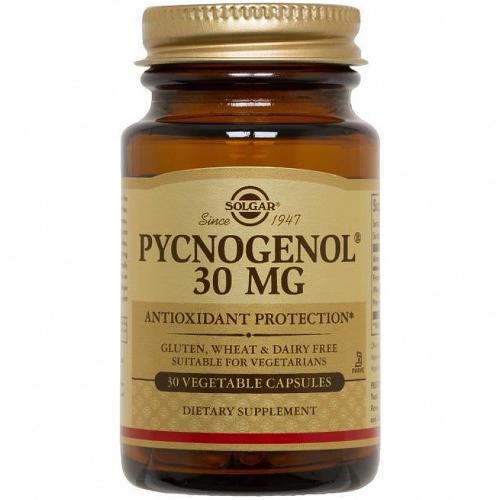 Solgar Pycnogenol Συμπλήρωμα Διατροφής για τη Καλή Λειτουργία του Κυκλοφοριακού - 30mg 30veg.caps