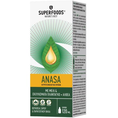 Superfoods Anasa Φυτικό Σιρόπι για την Θεραπεία του Ξηρού & Παραγωγικού Βήχα 120ml