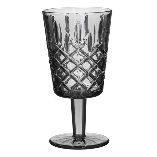 Ποτήρι Κρασιού Σετ 6τμχ Γυάλινο Γκρι inart 9x16,5εκ. 3-60-621-0052 (Υλικό: Γυαλί, Χρώμα: Γκρι, Μέγεθος: Κολωνάτο) - inart - 3-60-621-0052