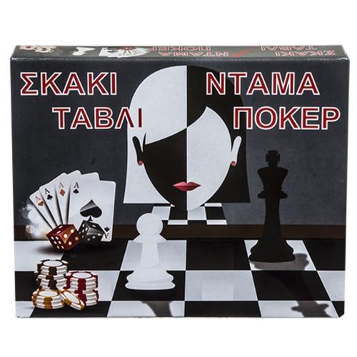Επιτραπέζιο Παιχνίδι Σκάκι-Τάβλι-Ντάμα-Πόκερ 29x24εκ. ΑΚ 69-1478 - ΑΚ - 69-1478