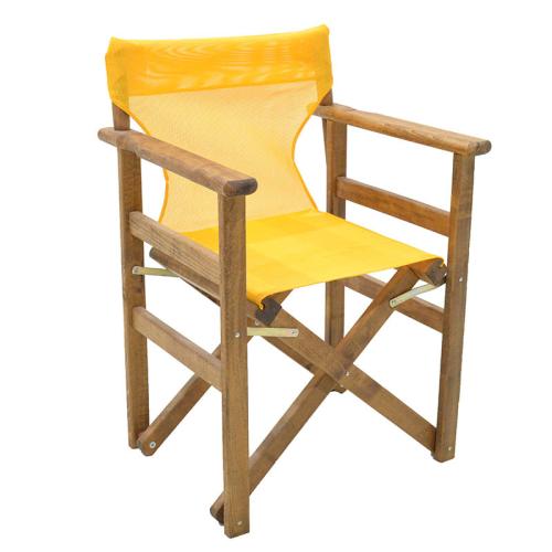 Καρέκλα-πολυθρόνα σκηνοθέτη Retto pakoworld μασίφ ξύλο οξιάς καρυδί-πανί κροκί (Σετ 2 Τεμάχια) - PAKO WORLD - 237-000018